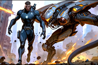 drawing a sci fi character illustration or sci fi character