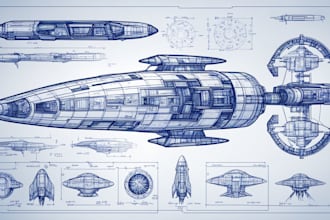 cerate concept art spaceship or vehicle design illustration