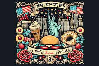 create vintage retro illustration design for your t shirt brand and merchandise