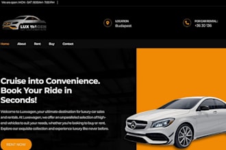 car rental website, car dealership website limousine chauffeur website, turo