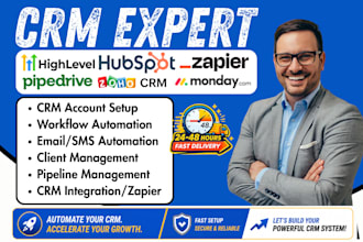 setup hubspot zoho crm monday gohighlevel pipedrive automation make integration