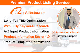 do alibaba product listing with kgr keyword research