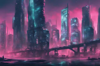 design an futuristic cyberpunk city for you