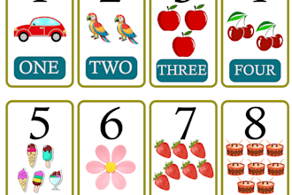 design printable educational, montessori kids flashcards or card games