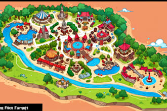 design vector maps, event maps, fantasy festival maps