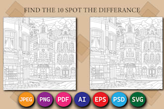 draw hidden object and spot the difference picture for your amazon KDP