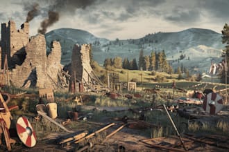 make fantasy dnd background, landscape and environment art