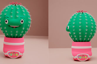 create a cute lowpoly 3d character for games, animation and ads