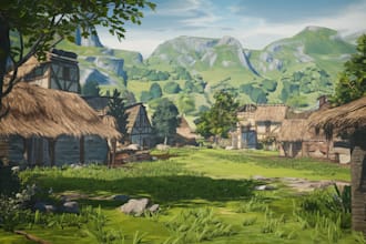 create environment concept art and background