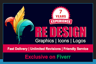 design, redesign, fix, edit, modify, recreate, vectorize your existing logo