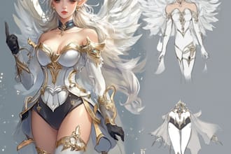 create vector realistic fantasy characters