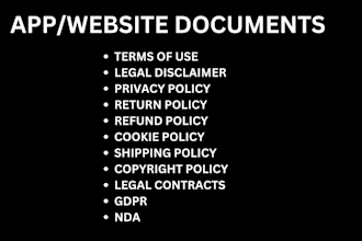 draft terms and conditions, privacy policy and contracts