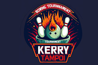 make striking bowling sports logo for your team or business