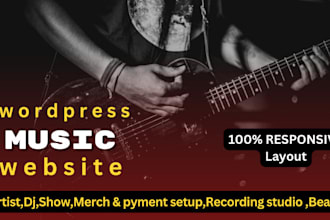 design a stunning responsive website for bands, musicians, djs, or podcasts