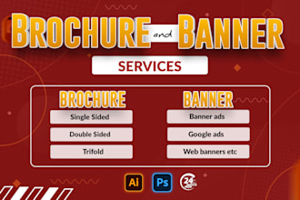 do creative brochure, banner, web banner or graphic design