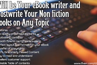 ghostwrite your non fiction and self help ebooks