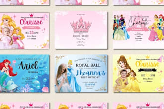 design themed birthday cards and invitation