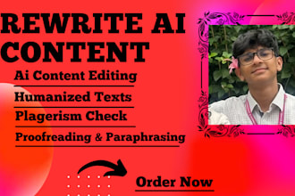 do paraphrasing, proofread and article rewriting with ai check