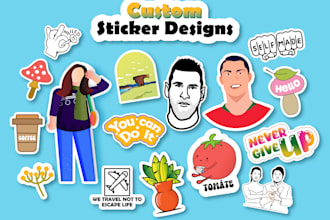 do stunning custom sticker designs for your business