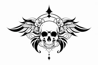 unique design vintage tattoo in black and white styles