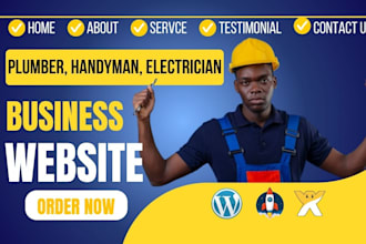 build construction site plumbing handyman roofing hvac website on wix, wordpress