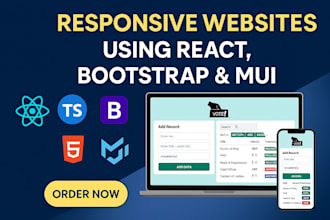 develop professional responsive websites with react and bootstrap