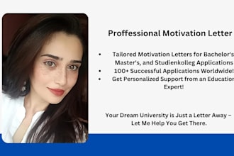 provide motivation letter writing and deep editing services