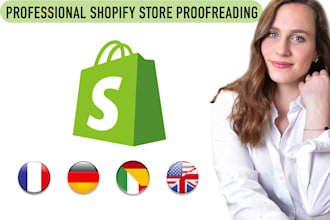 proofread shopify stores in german, spanish, french, english