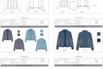 do professional denim tech pack for your brand for  industry