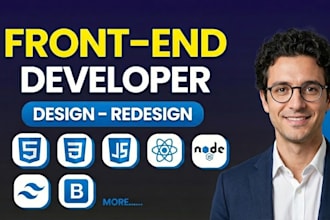 be your expert front end website developer using react, next js and javascript