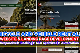 wordpress vehicle rental website, bike, bicycle rental website landing page