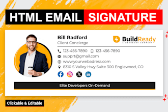 do clickable HTML email signature for gmail, outlook, iphone