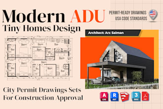draft adu, tiny homes, city permit drawings for construction