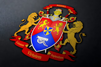 do luxury heraldic, family crest, coat of arms logo or any graphic design