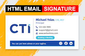 do modern HTML email signature for outlook, gmail and apple