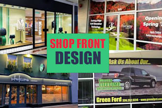 do shopfront design and storefront window graphics, signage, banners, yards