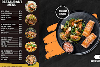 do modern restaurant design, food flyer and poster design