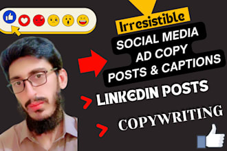 be your social media copywriter and ghostwriter for linkedin posts and articles