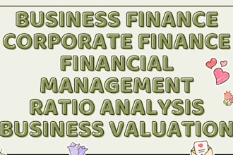 business corporate finance valuation, financial management ratio analysis tutor