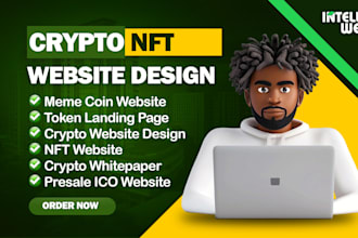 crypto website design meme coin landing page presale ico website, nft website