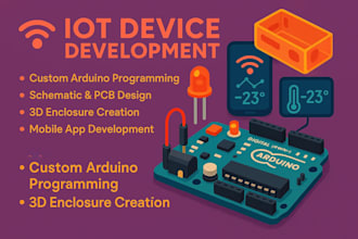 build complete iot solutions arduino, pcb, and flutter app