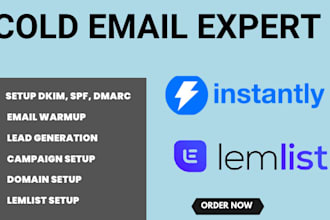 set up instantly ai and lemlist for cold email outreach email warmup