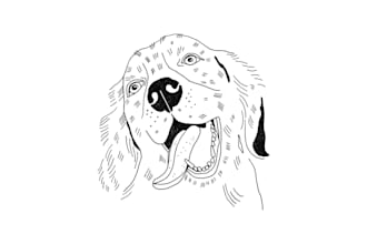 draw a line art pet portrait