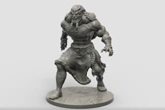 model 3d miniature 3d sculpting, 3d figure character design for 3d printing