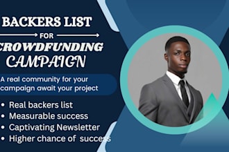 generate real kickstarter gofundme indiegogo crowdfunding campaign backer list