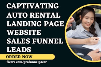 build auto rental landing page car rental website auto sales sales funnel leads