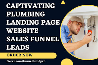 build plumbing landing page construction website roofing sales funnel leads