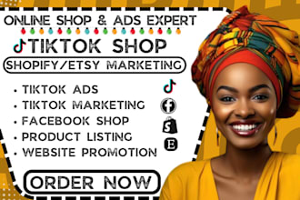 setup, manage, fix tiktok shop ads facebook shop shopify marketing pinterest pin