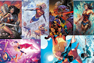 draw superhero comic book dc marvel cartoon character illustration graphic novel