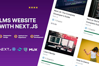 build full stack learning management system lms website by nextjs, ai chatbot